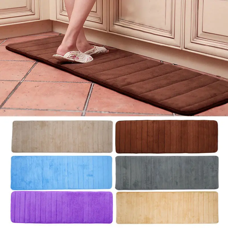 50*160CM Bath Rug Non-slip Absorbent Soft Memory Foam Bathroom Carpet Home Floor Mat Gift 6colors