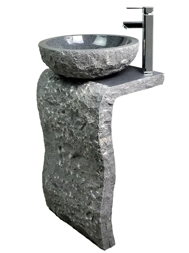 Stone column style washbasin integrated floor standing room, outdoor courtyard, balcony, villa, garden