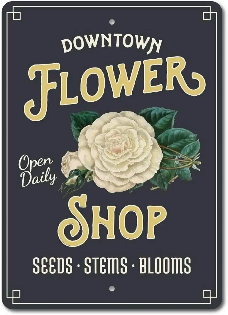 Retro Vintage Metal Plaque Sign Flower Shop Sign,Florist Flower Lover Tin Sign for Home Bar Kitchen Pub Wall Decor Signs 12 sign
