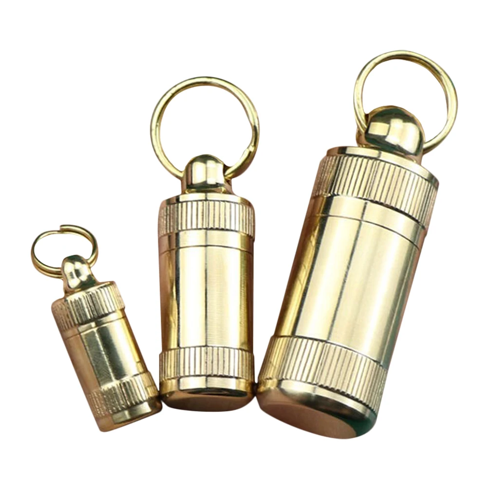 

3 Pcs Moisture-proof Medicine Bottle Pill Boxes Storage Case Fish Oil Portable Brass Cases Holder Travel