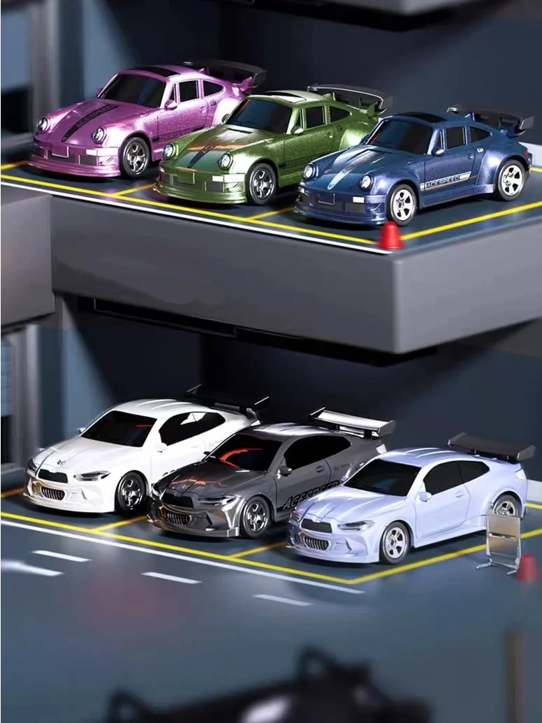 

Mini RC Car 1/64 Scale Alloy 4WD High Speed Drift Car RTR Desktop Pocket Toy Electric Vehicle Gift with Movable Parts In Stock