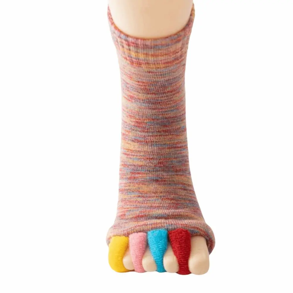 Цветные носки с раздельным носком, нескользящие впитывающие пот носки с открытым носком, удобные дезодорирующие носки для йоги с пятью пальцами, правильный большой палец