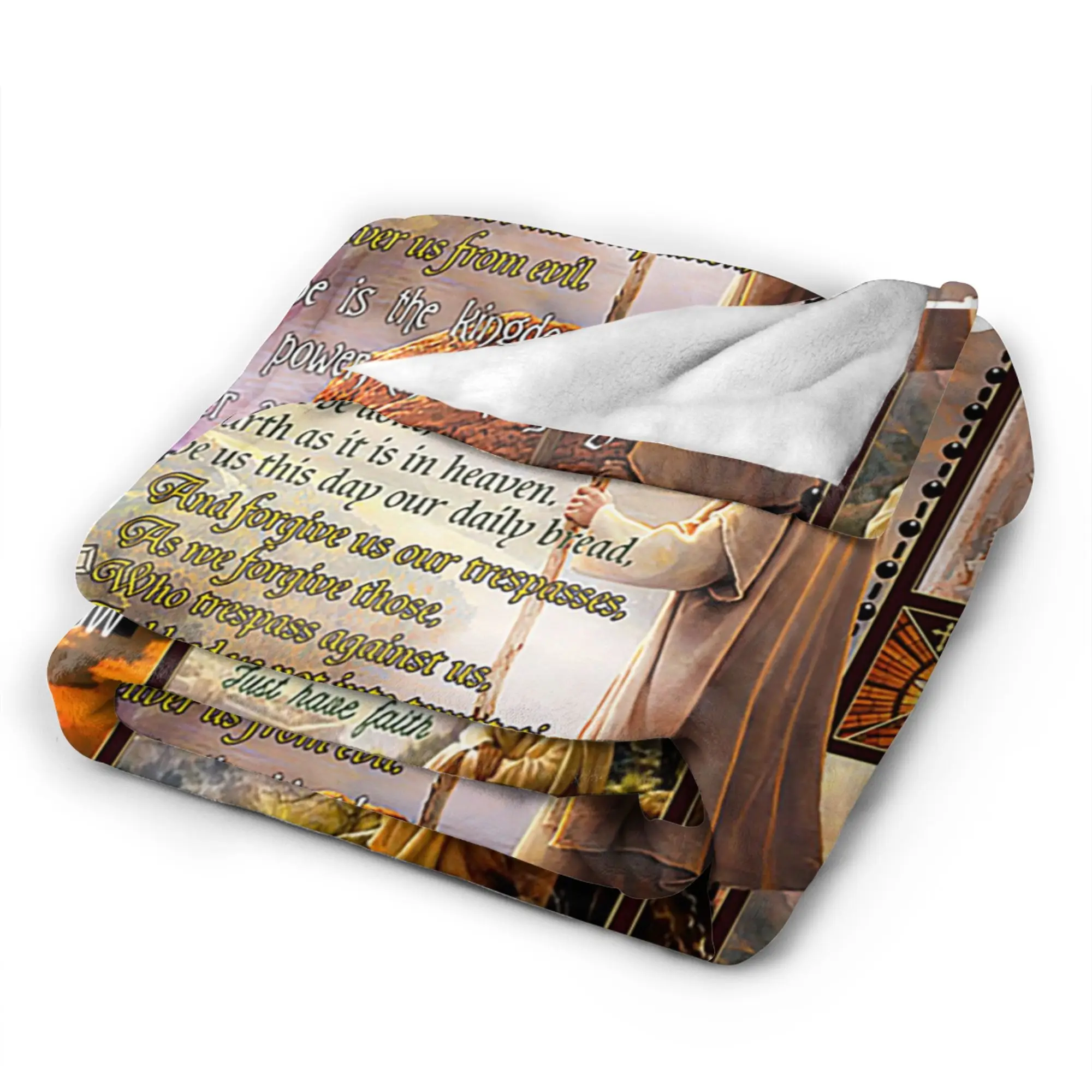 المسيحية يسوع المسيح بطانية محبوكة الصوف الروح القدس سوبر لينة رمي البطانيات لغرفة النوم أريكة سرير البساط