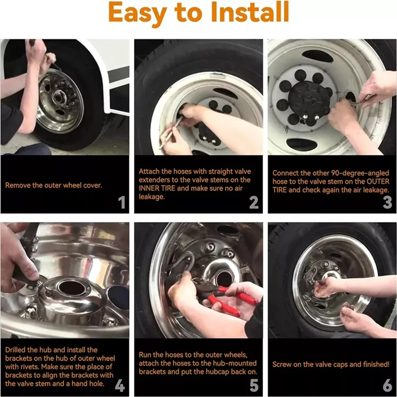 

Высококачественный комплект удлинителей стержня двойного клапана для удлинителя клапана с двумя колесами от 16 до 19-1/2 дюймов для большинства автомобилей