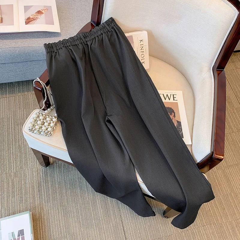 Plus Size 300kg extra fat mm autumn super fat sister thin suit wide leg pants 2023 new casual 240