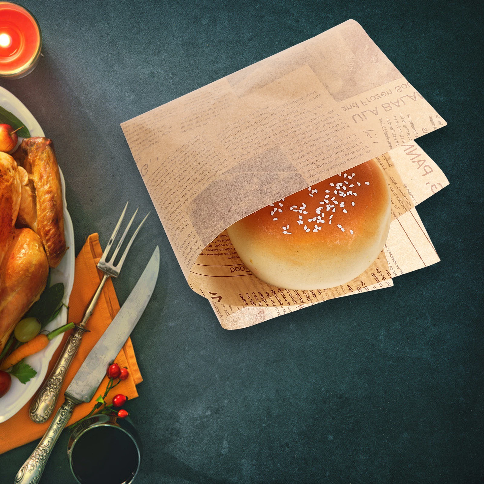 

100 Sheets Food Wrapping Greaseproof Liners Lightweight Compact Sandwich Paper French Fries Food Paper Basket Liners