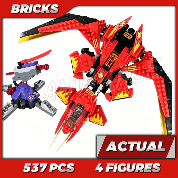 513pcs Shinobi Kai Fighter Posable Jet Folding Wings Spring-loaded Shooters 11553 Building Kits Toys Compatible With Bricks