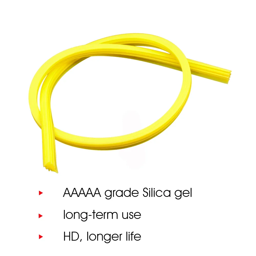 2 uds limpiaparabrisas de coche parabrisas amarillo Gel de sílice tira de repuesto 6MM 14 "16" 17 "18" 19 "20" 21 "22" 24 "26" 28 "30" 32 " limpiaparabrisas