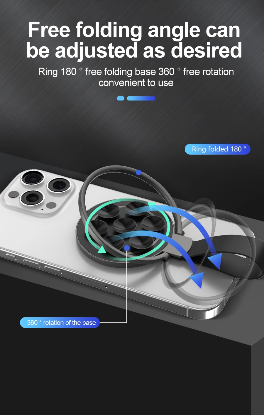 Magnetische Halterung Ring Schnalle Telefon Ständer Silikon Saugnapf Wand Spiegel Halter Finger Ring IPhone Halterung Magsafe Telefon Halter – Detail 3