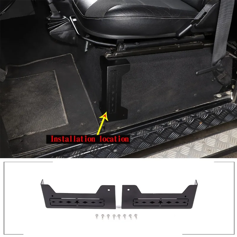 Carbon Steel  For 2004-2018 Land Rover Defender Front Seat Base Corner Cover Seat Base Trim Car  Accessories
