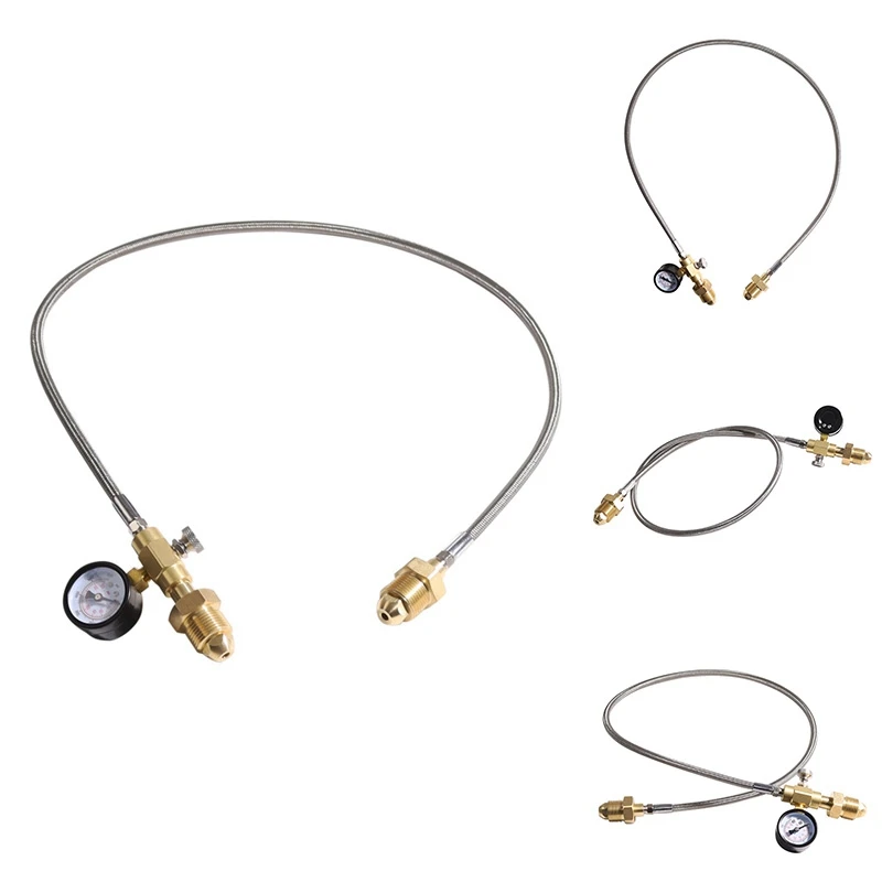 

WCS-Nitrogen Helium 36-дюймовый плетеный соединительный шланг из нержавеющей стали с манометром