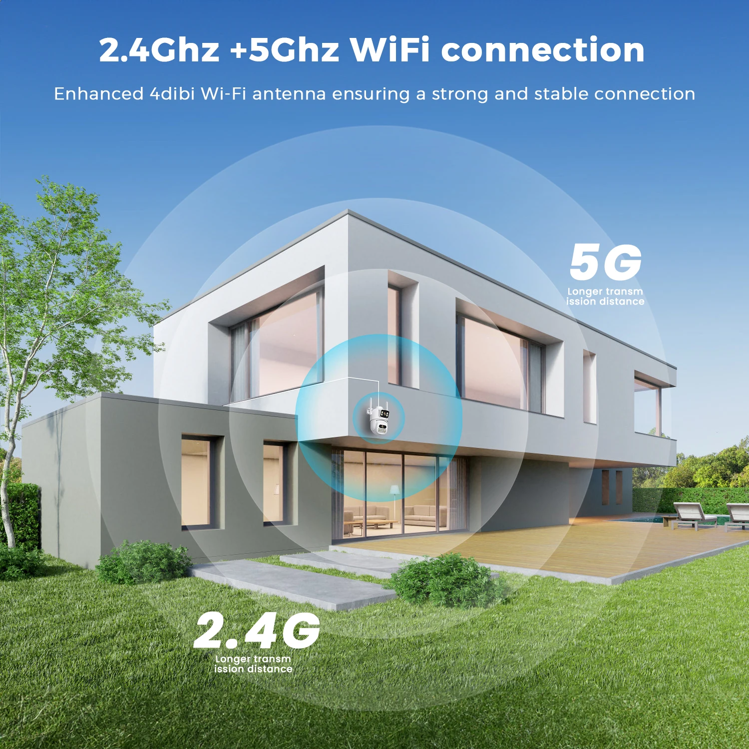 5K 10MP Dual Lens PTZ 2.4/5G WiFi IP Camera Outdoor Camera AI Human Detection Auto Tracking Home Security Surveillance Camera