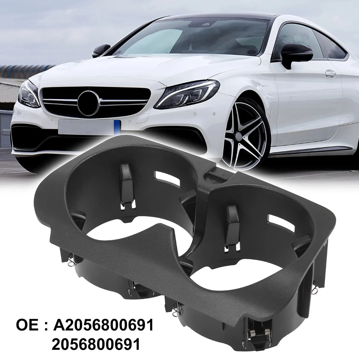 Car Center Console Cup Holder 2056800691 Front Dual Cup Holder for Mercedes-Benz C-Class 15-21 C180 C200 C250 C300 C63 Replace