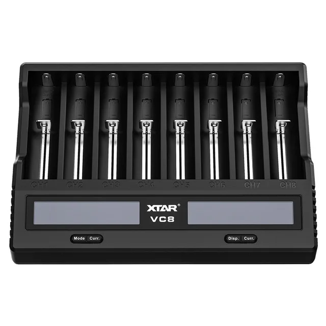 XTAR VC8 Battery Charger Intelligent Type-C LCD Display QC3.0 Fast Charging Li-ion AAA AA 18500 26650 21700 20700 18650 Battery