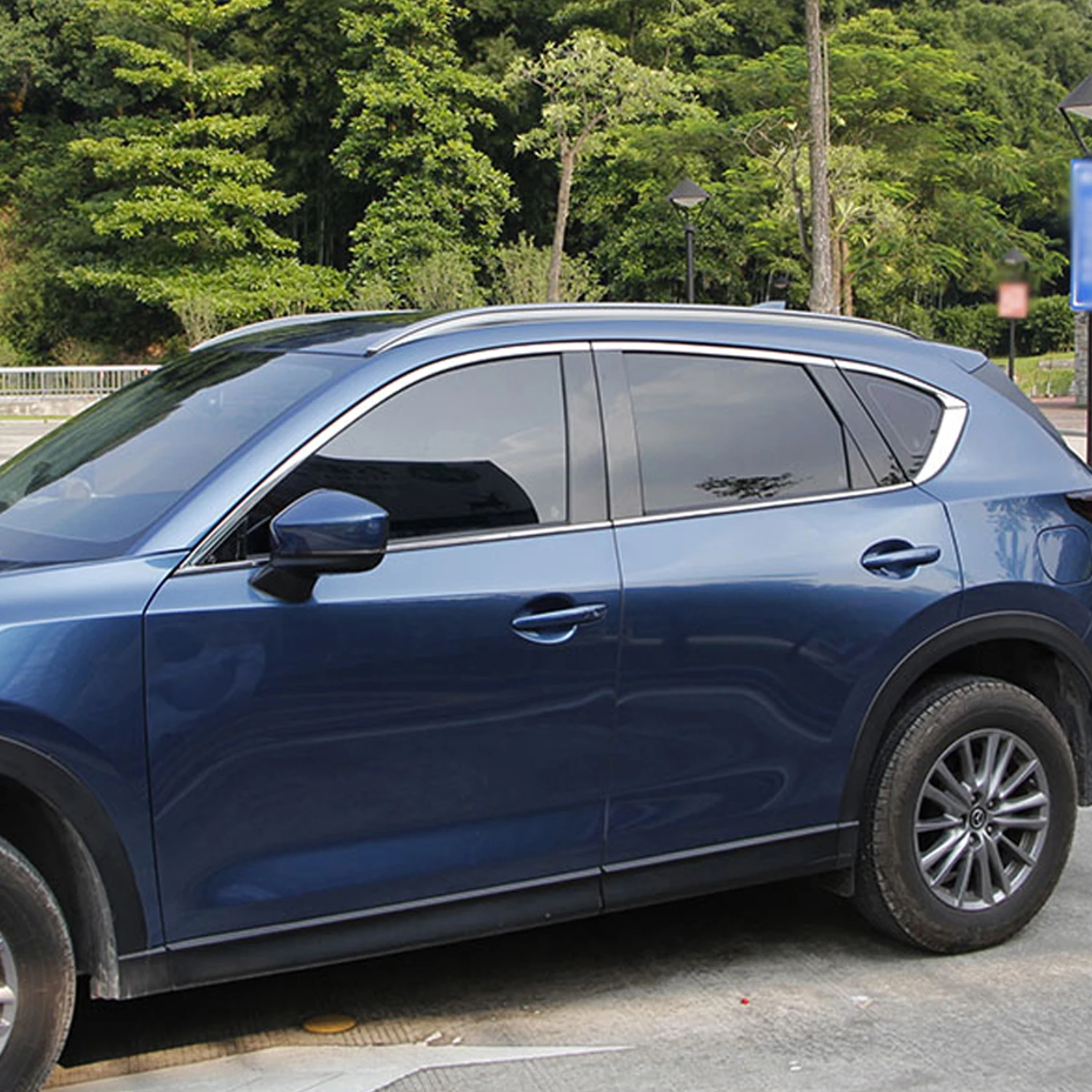 

For Mazda CX-5 CX 5 2017-2024 Car Exterior Accessories Upper Window Visor Guard Cover Trim Decor Stainless Steel 6pcs