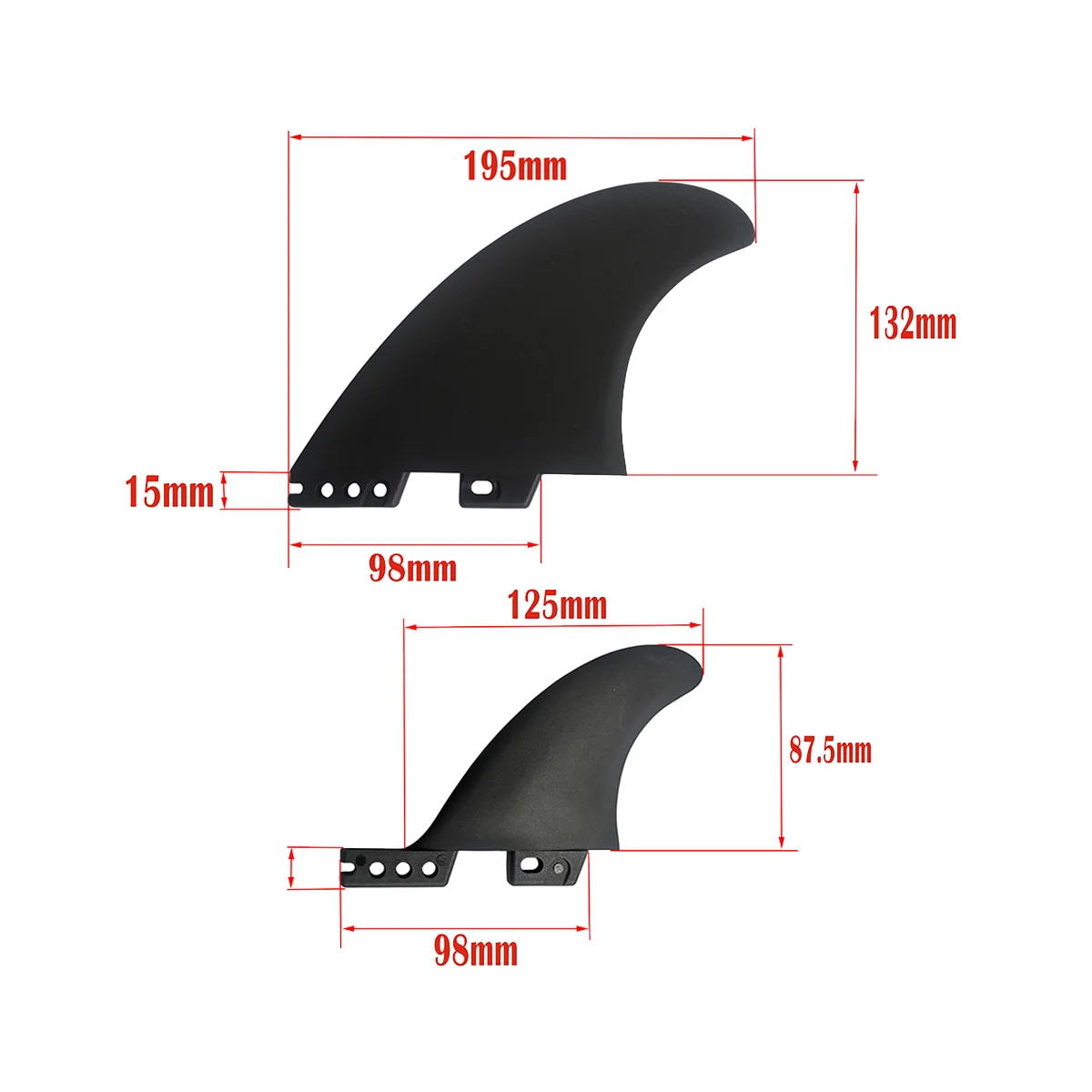 Surfboard Fibreglass Fin for FCS II Double Tab Surf Boards Shortboard Surfboard Fin Surfing Accessory