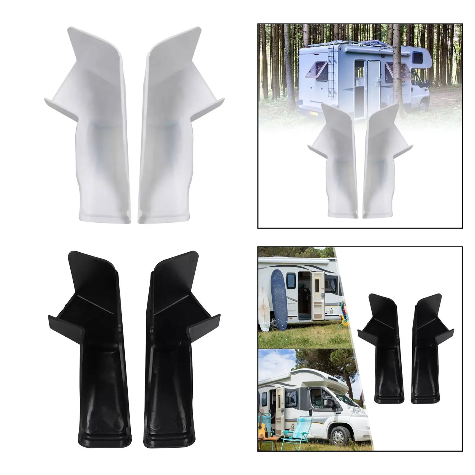 

2Pcs RV Gutter Spout Reduce Dirt and Black Streaks on Your RV Left and Right Rain Gutter Extensions for Travel Trailer Van