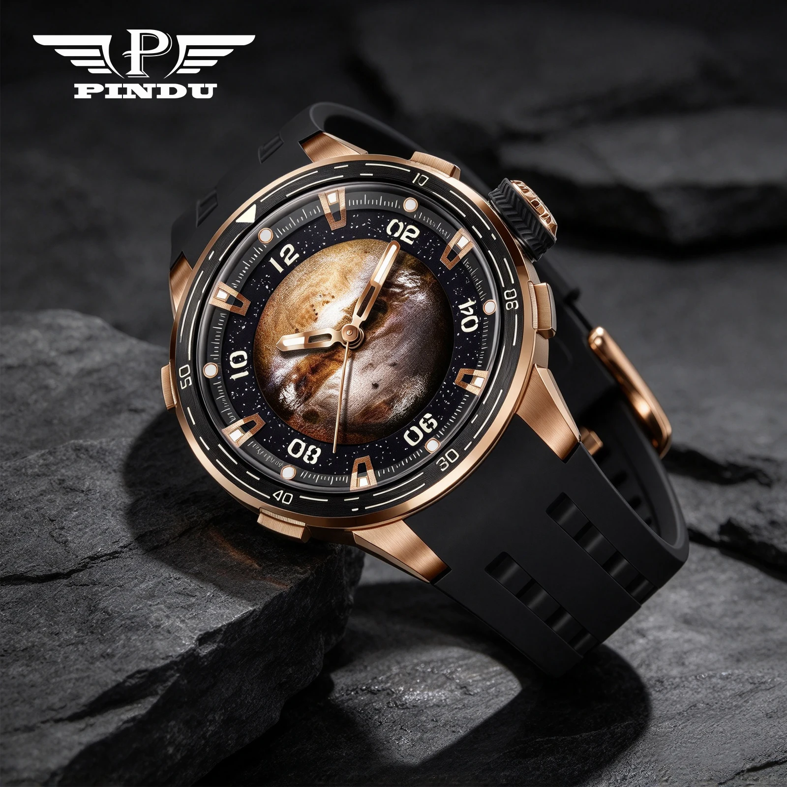 PIDNU Brand Design New Miyota 8215 Mechanical Watch Men 48mm Sports Men Watch Stainless Steel 50M Waterproof Automatic Watch Hot