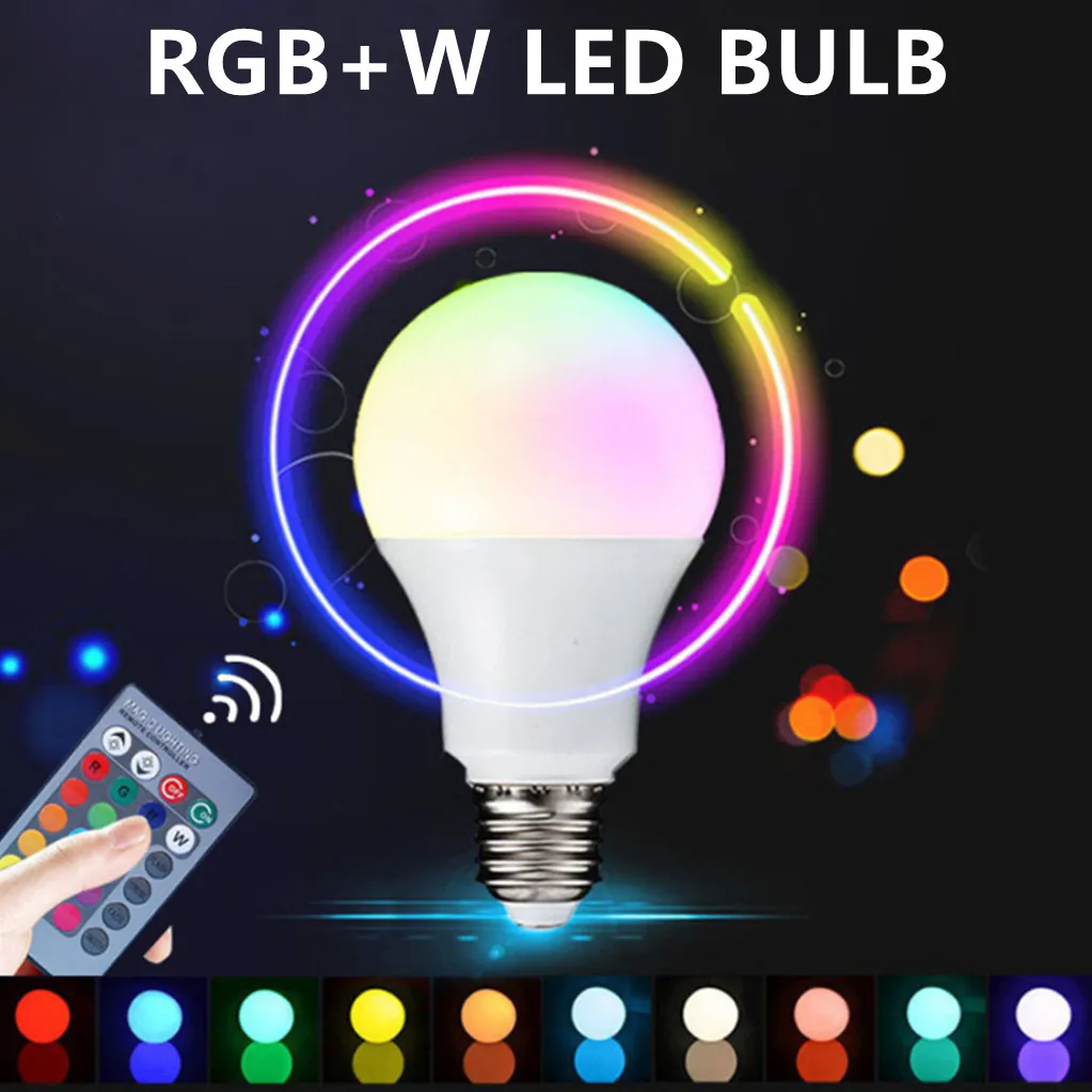 Inda-Ampoule LED RGB, AC 110-240V, Télécommande IR, Lampe Intelligente, 4W 10W 15W, Variable, Coloré, RGBW, Magique, Décoration Intérieure