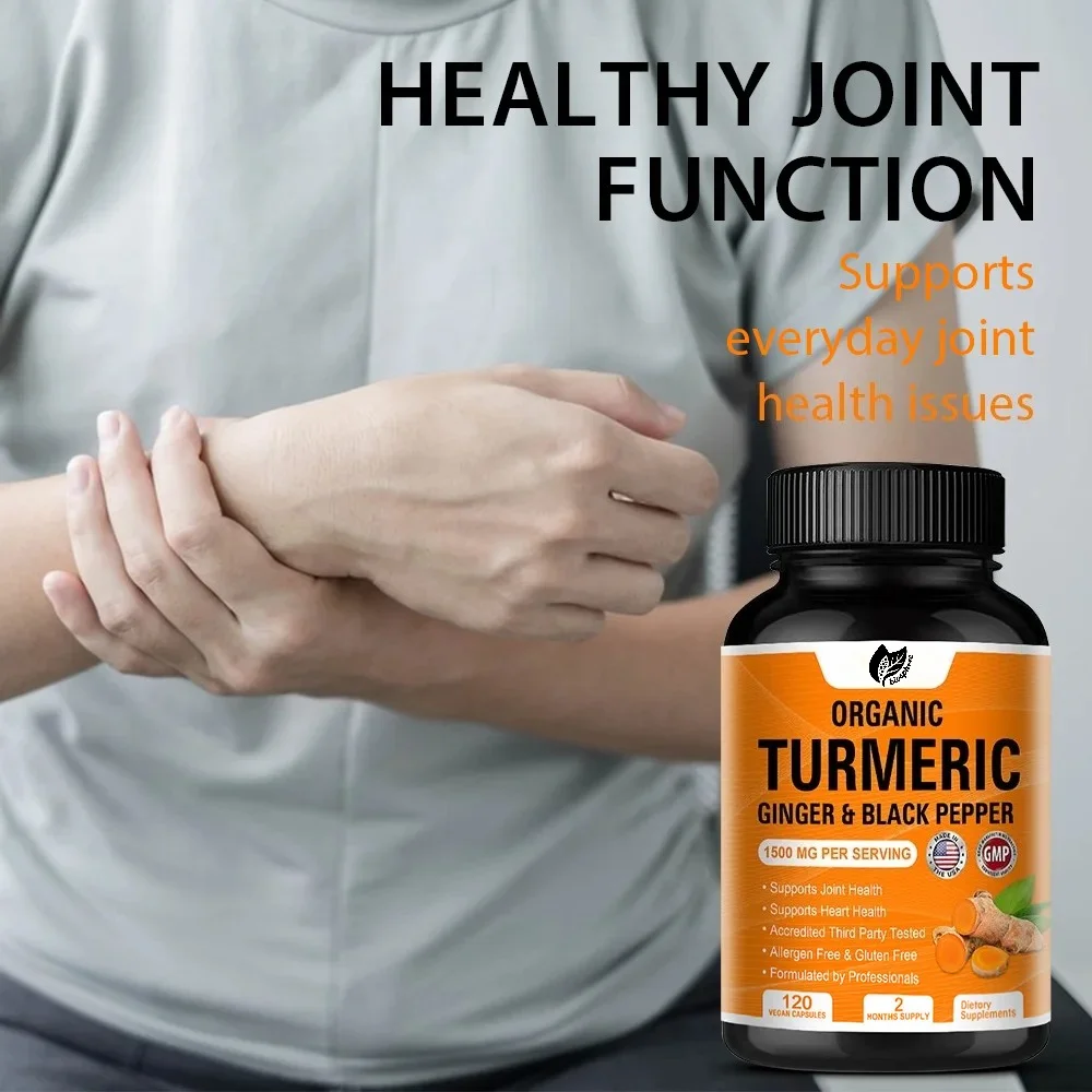 Turmeric Curcumin & Black Pepper 95% Curcuminoids, High Strength - Natural Joint Supplement, Vegan, Non-GMO, Gluten-Free