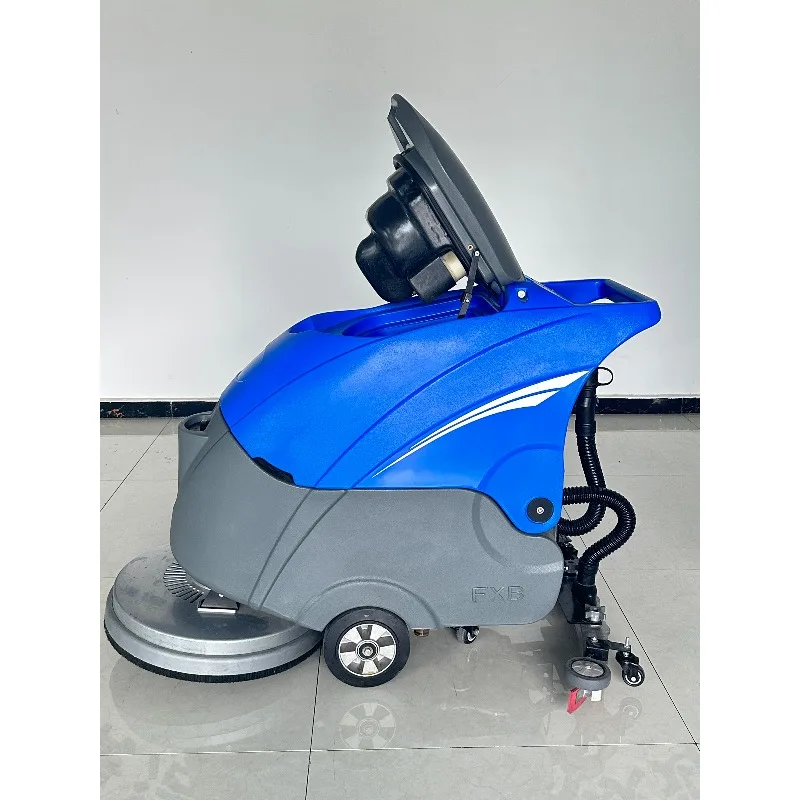 Walk Behind Floor Scrubber Battery Operated 1200W Strong Suction Floor Sweeper Scrubber for Industrial Factory Cement Floor
