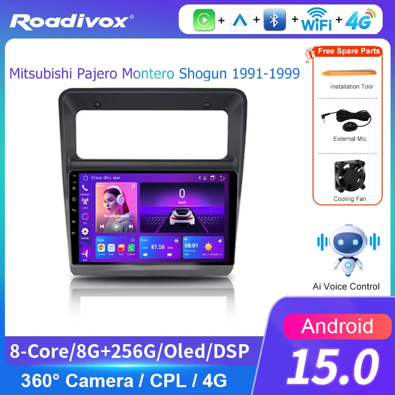 AI VOICE roadivox Android car radio for Mitsubishi Pajero Sport 2 L200 Triton 2008 2016 GPS Navigation Multimedia Player tape