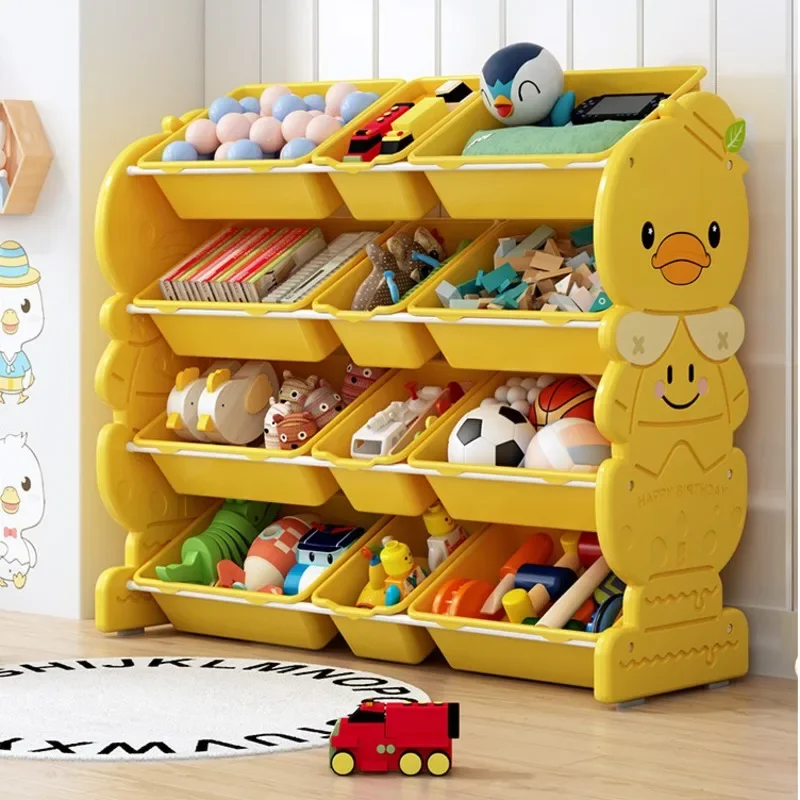 

Cartoon Children's Toy Storage Rack Large Capacity Storage Racks And Racks Multi-layer Picture Book Shelf Household Organizer