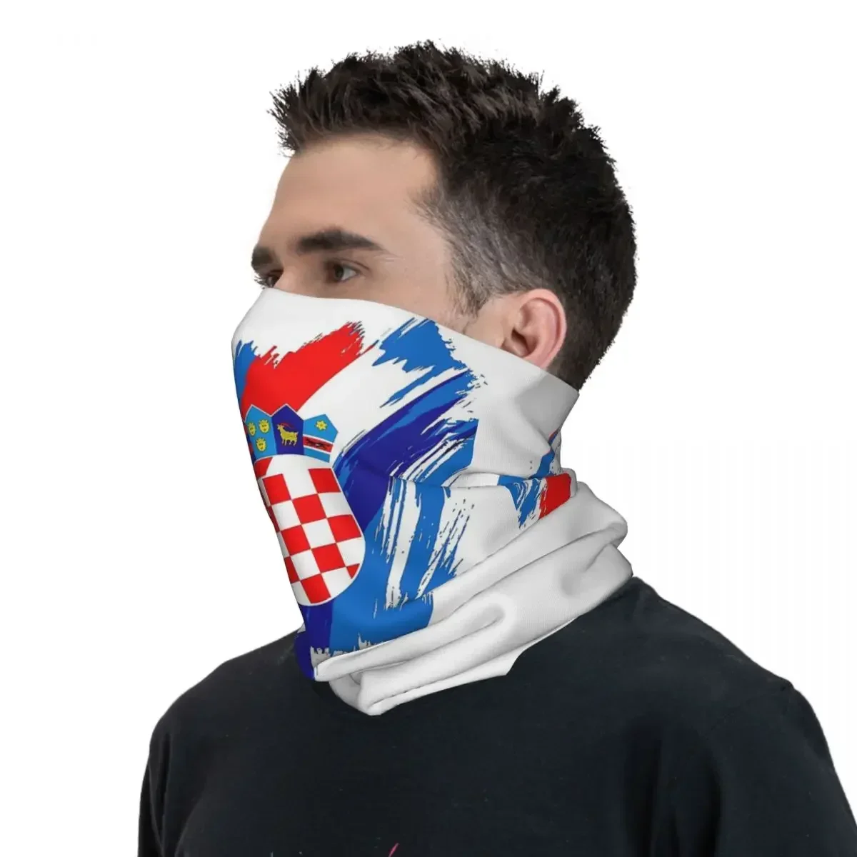 Croazia Football Flag 1 (2) Bandana Neck Cover Printed Mask sciarpa sciarpa da ciclismo calda Running For Men Women Adult traspirante