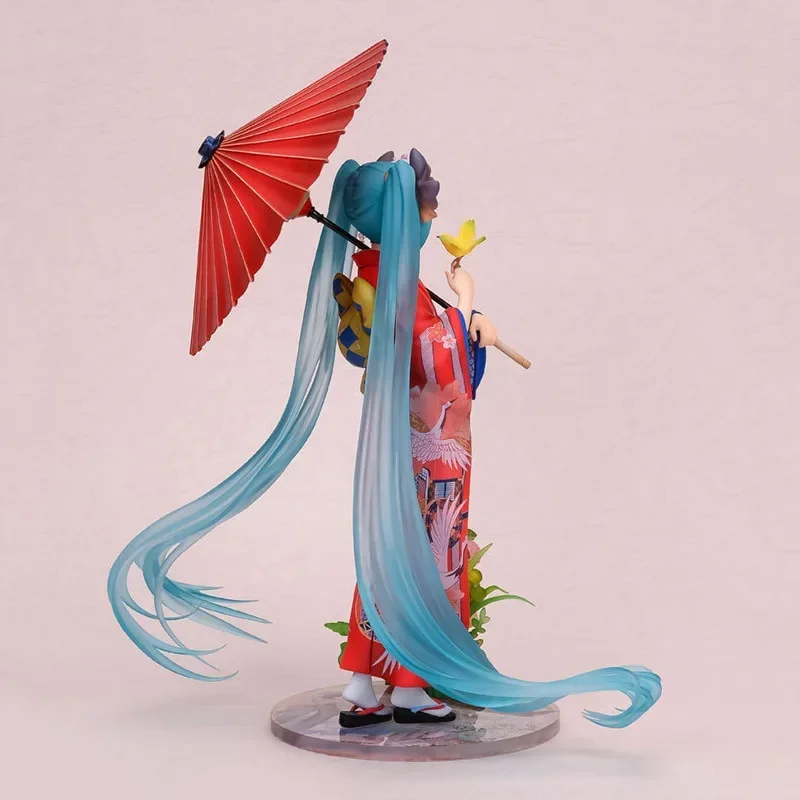 Hatsune Miku Anime Mädchen Figuren Mitte Herbst Festival Tiefsee Gemusterte Kleidung mit Regenschirme Miku Puppe Modell Kinder Spielzeug Geschenk