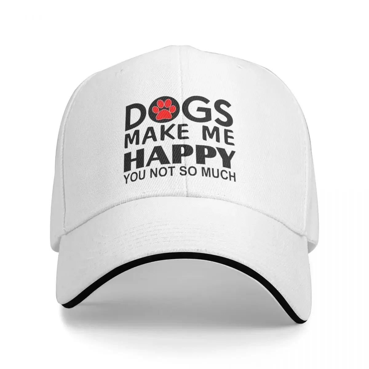 Dogs Make Me Happy You Not So Much Cap Fashion Casual Baseball Caps Adjustable Hat Hip Hop Summer Unisex Baseball Hats