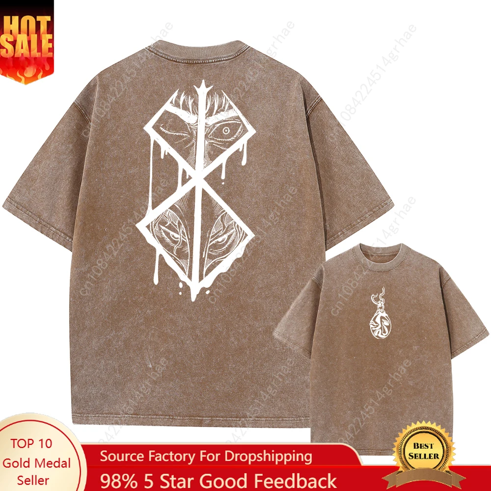 Męska koszulka vintage z efektem sprania, z retro wzorami hip-hopowymi, modna męska koszulka z grafiką.