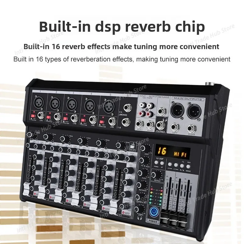 Dj Controller Mixer Audio Mixing Meter Card Professional Pc Digital Console Interface Console Professional Equipment 7 Channels