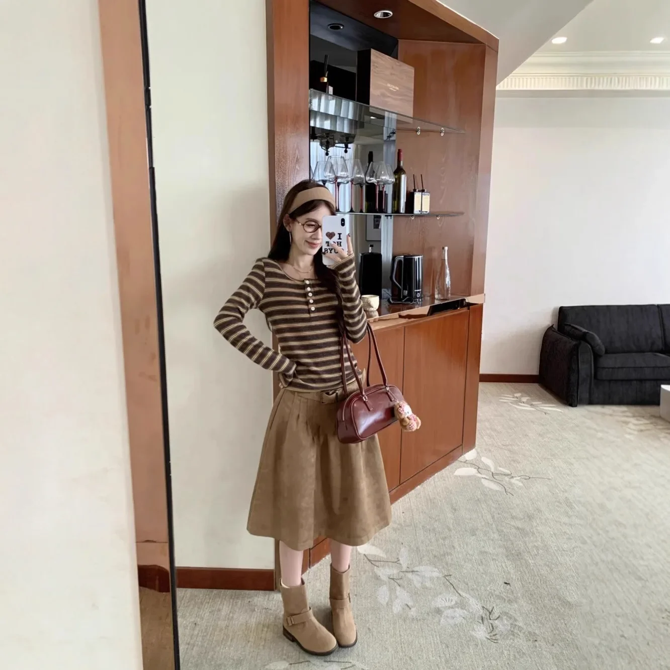 

Универсальная осенне-зимняя уличная стильная модная облегающая футболка с длинными рукавами, женская повседневная полосатая базовая рубашка с круглым вырезом