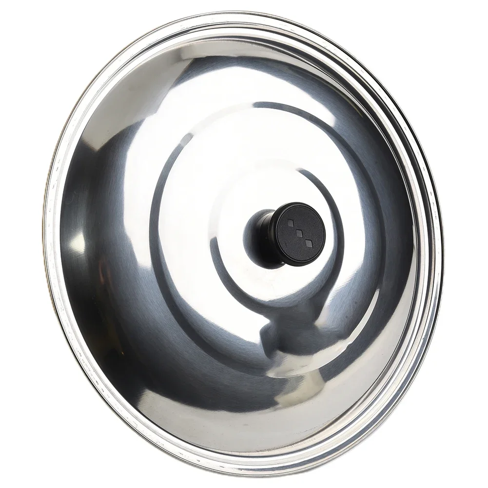 Wok Pan Pot Lids Stainless Steel Lid Replacement Round 32/34/36/38/40cm Cookware Parts Kitchen Cooking Acceessories