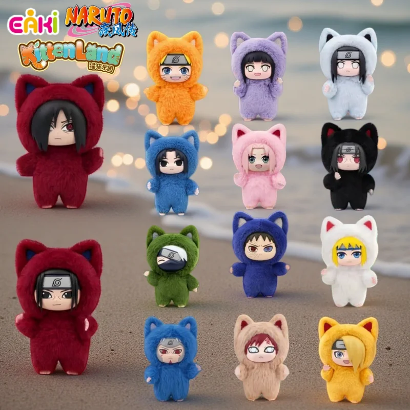 

Eaki Naruto Shippuden Kitty Land Series Plush Blind Box Official Genuine Cute Pvc Anime Figures Collectible Keychain Pendant Toy