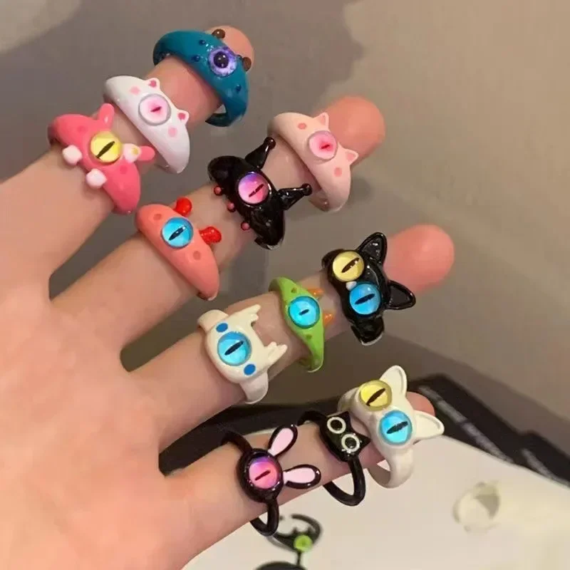 New Style Cute Monster Ring Dopamine Couple Girlfriend Ring Cadeau Maitresse Ecole Beautiful Exclusive Design Present for Friend