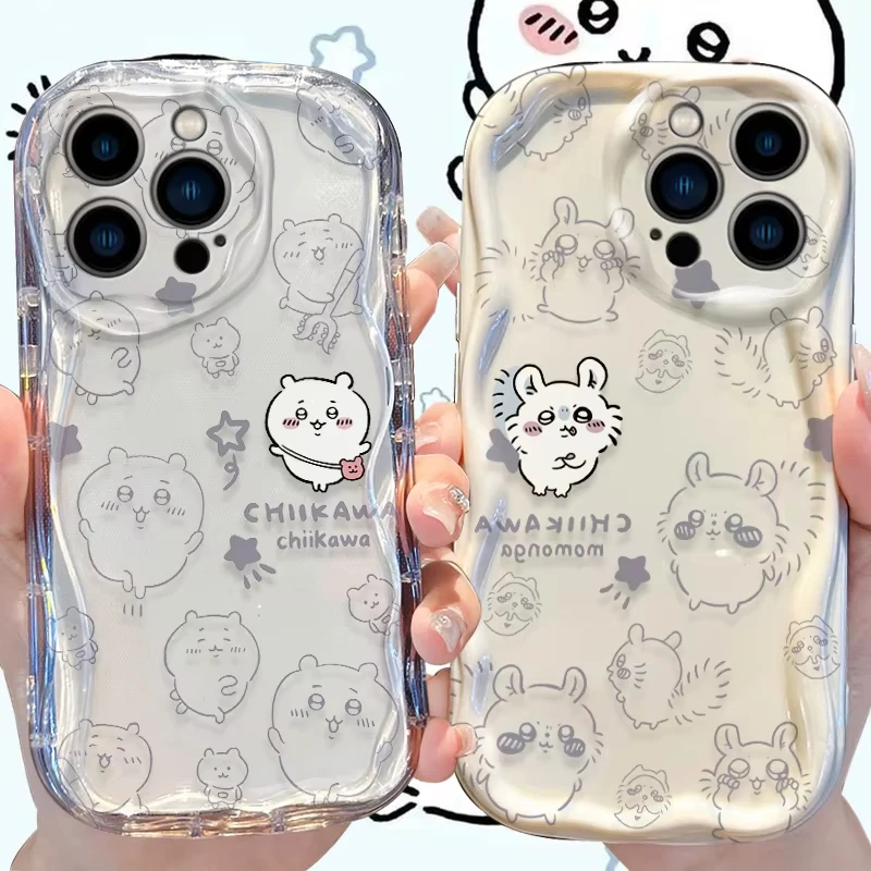 حافظة كاواي C-Chiikawas لهاتف آيفون 16 15 14 Pro Max 13 12 Mini 11 Xs X Xr 8 7 Plus Se 2022 2020 غطاء خلفي ناعم مقاوم للصدمات