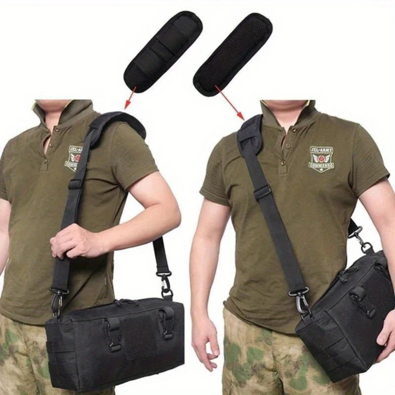 H3CB 2Pcs Black Shoulder Strap Pad Removable Luggage Bags Shoulder Strap Pads Fastener Cushions Backpack Strap Pads Gift