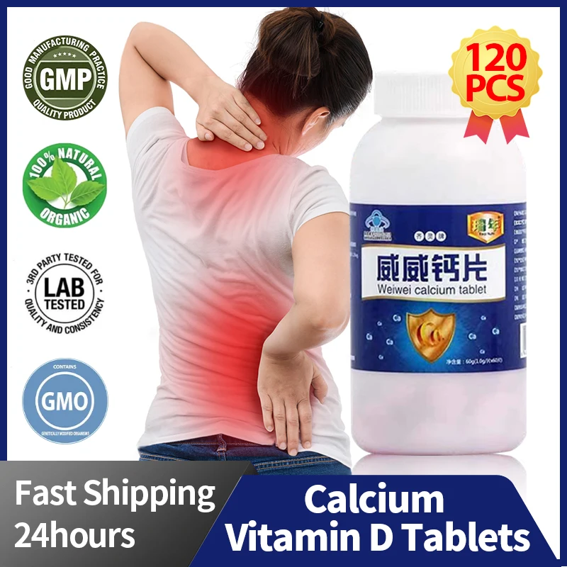 

Joint Pain Arthritis Health Food Bone Mineral Density Supplements Calcium Vitamin D Tablets 60Tablets/Bottle