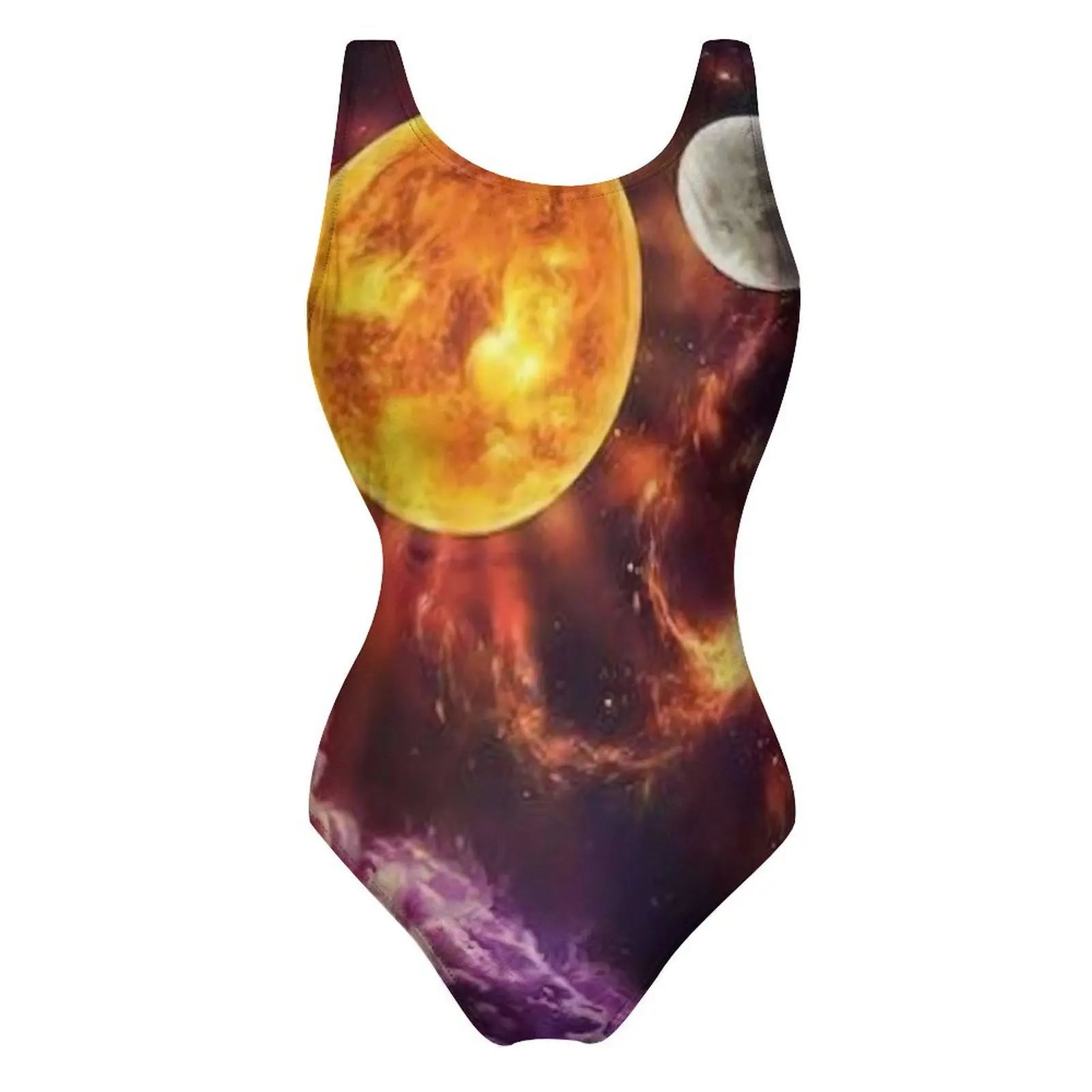 Colorful Space Swimsuit Fantasy Planets Swimwear One Piece Surfing Bodysuit High Cut Bathing Suit Women Push Up Beach Outfits