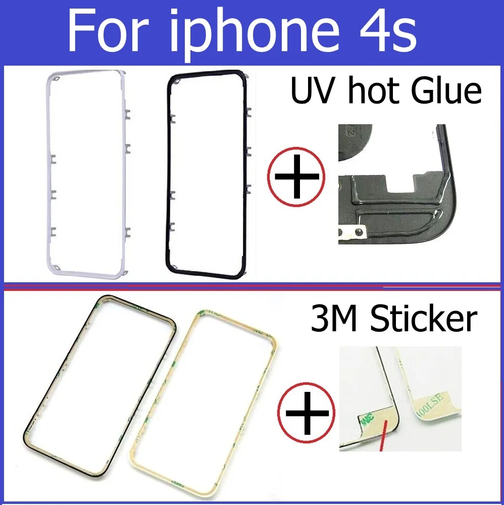 Touch Screen Bezel Frame For iPhone 4 4s 5 5s 5c se 6 6s 7 plus  Front Bezel Bracket Holder LCD frame +3M sticker or UV hot glue