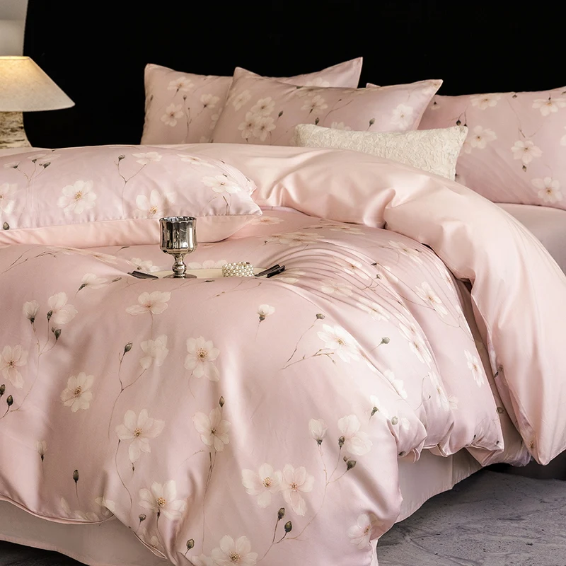 Luxury 2025 New 100% All - Cotton Four - Piece Bedding Set, Long - Staple Pima Cotton, Digital Print