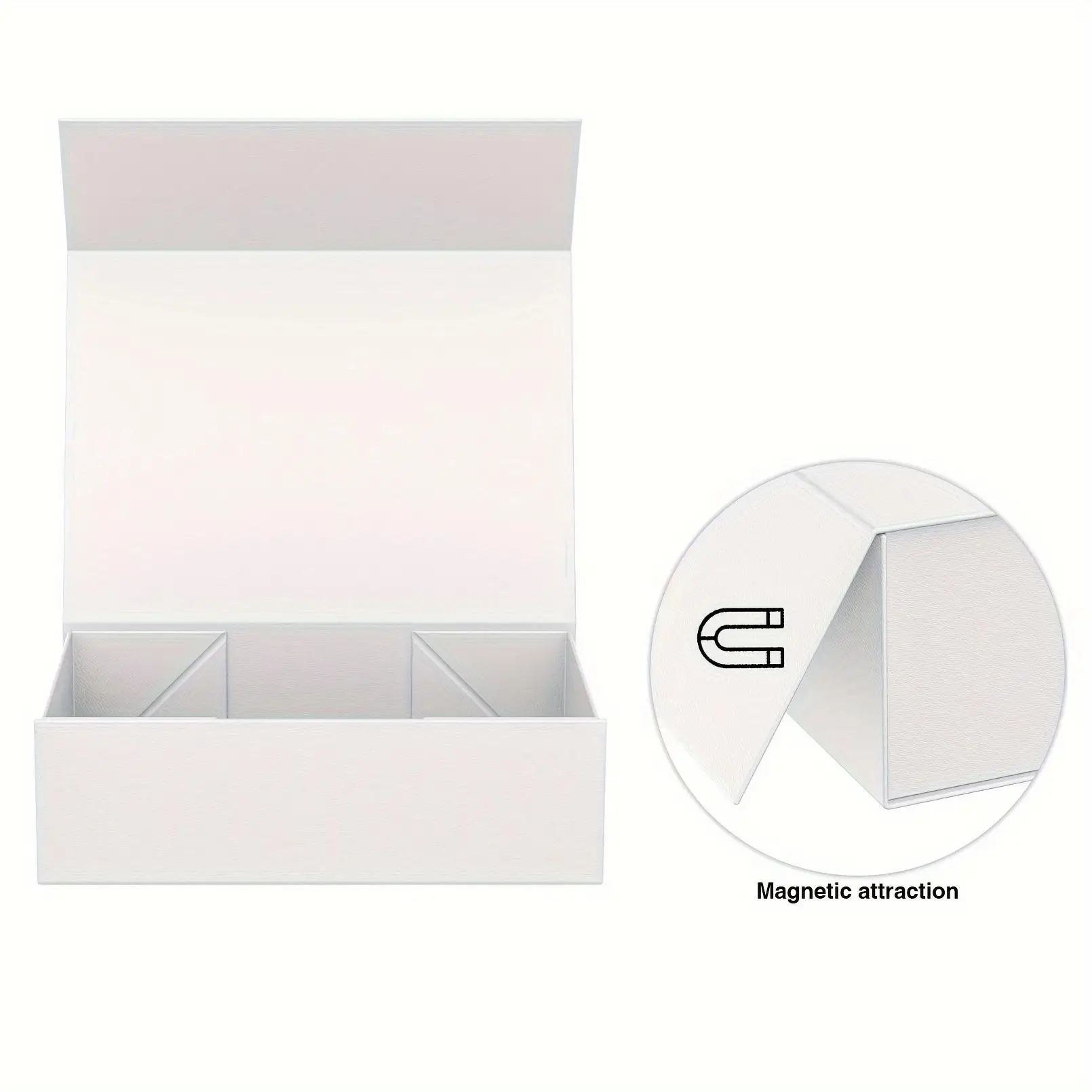 صندوق هدايا قابل للطي مع غطاء وشريط مغناطيسي، تصميم مستطيل 25.02X15.11X8.0 سم، مثالي لعيد الميلاد وأعياد الميلاد وحفلات الزفاف #6