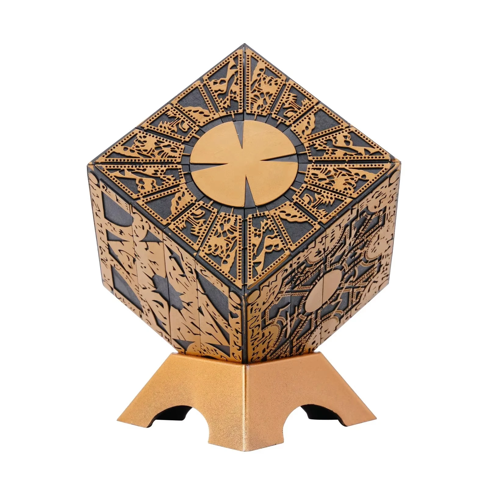 Hellraiser Cube Puzzle Box Puzzle Props Box Removable Lament Horror Series Full Film Function Ornaments Cube Needle Model Q0R6