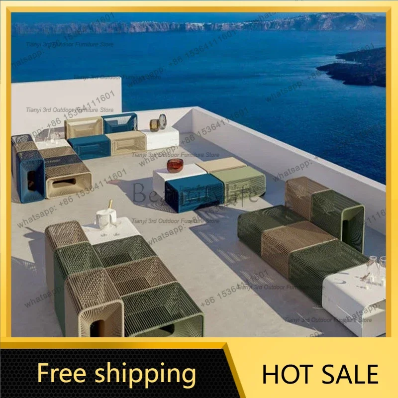 zj.Originality Leisure Courtyard Villa Garden Sofas Italian Style Modern Garden Sofas Simplicity Outdoor Furniture Divano HBOS