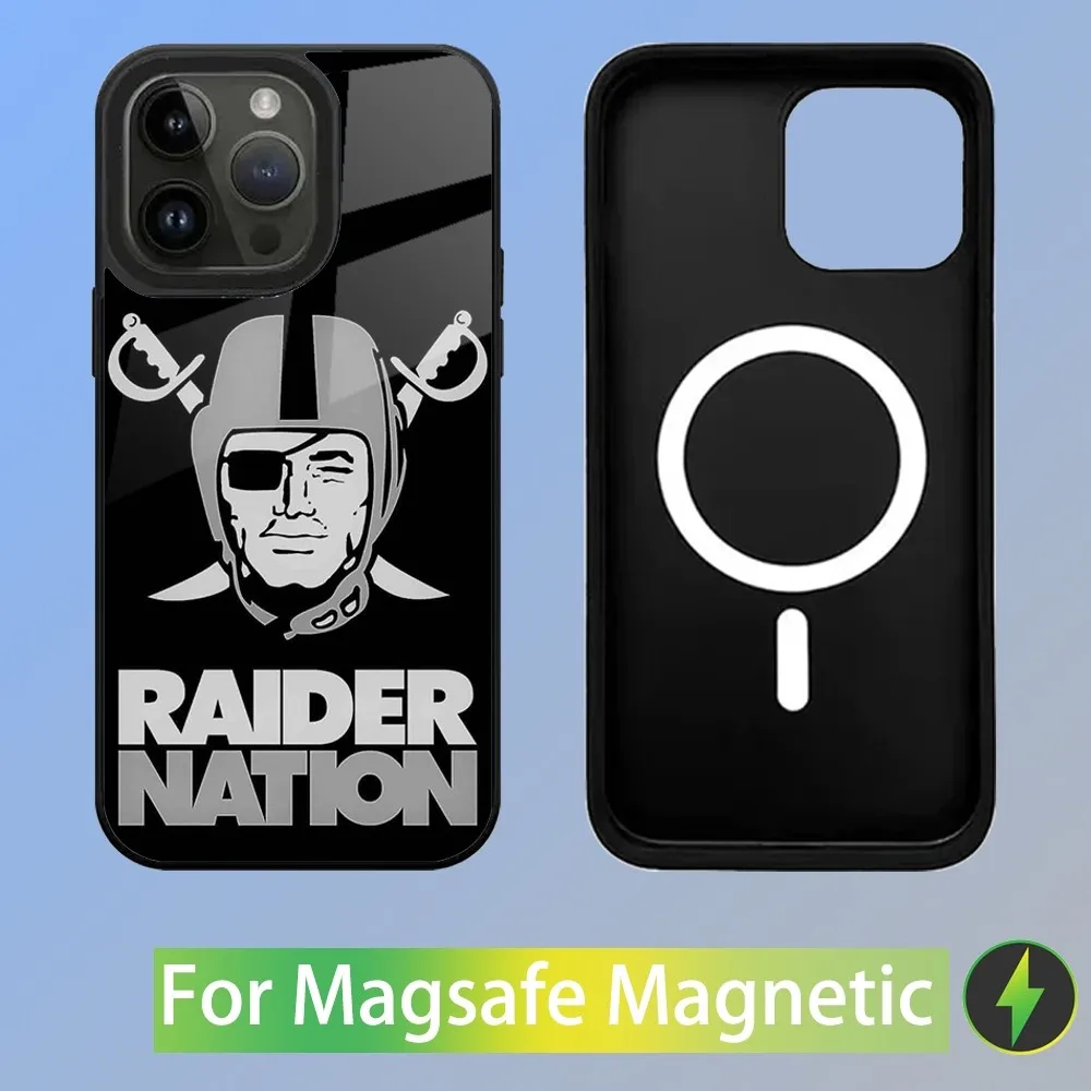 Oakland Raiders Phone Case For iPhone 15,14,13,12,11,Plus,Pro,Max Mini Magsafe Magnetic Wireless Charging