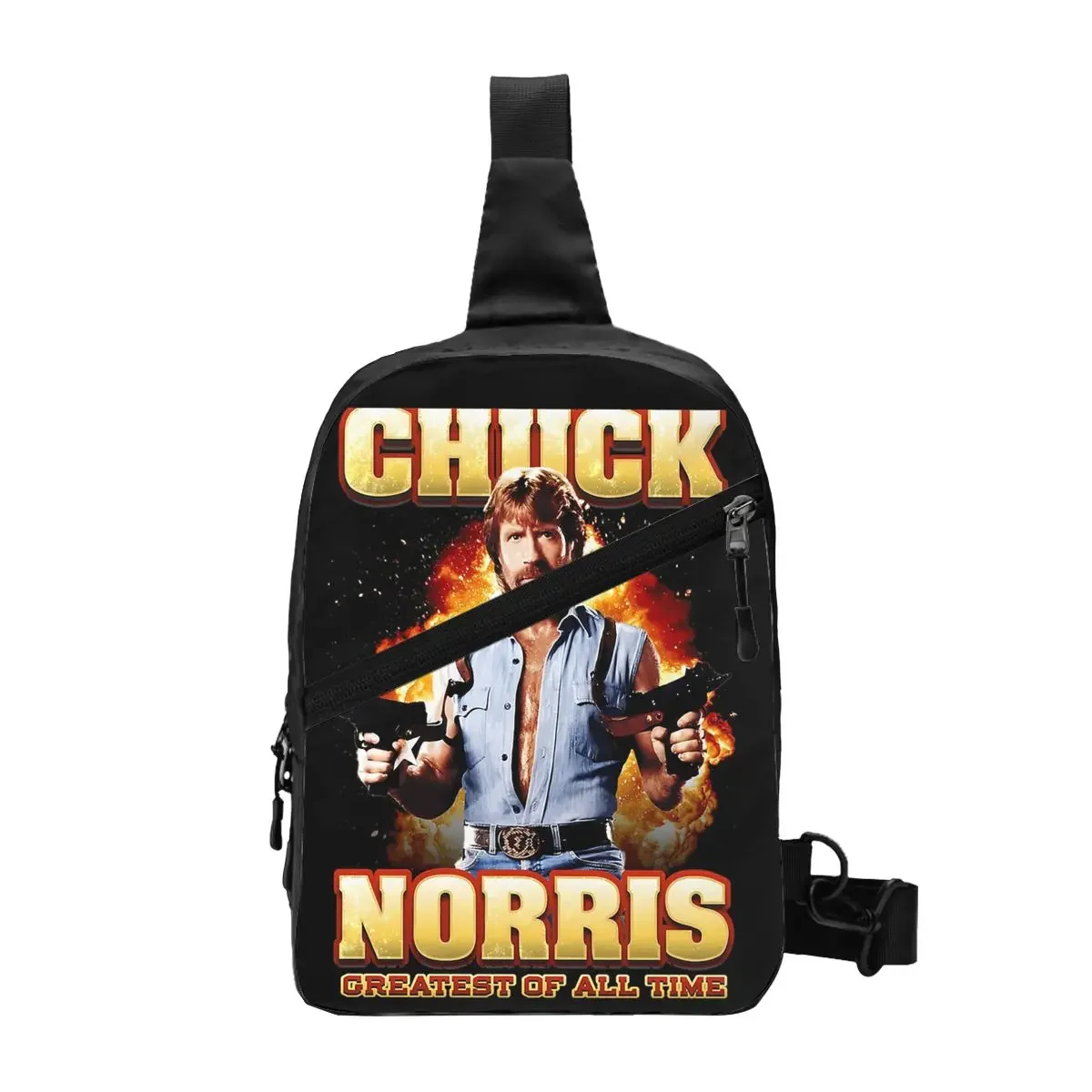 Chuck Norris Greatest Of All Time Chest Bag Men Sling Crossbody Backpack Chest Bag Travel Hiking Daypack Shoulder Bag