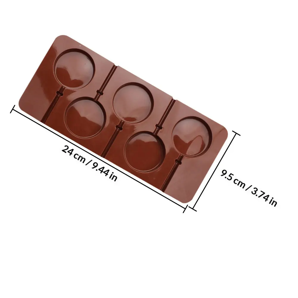 2Pcs Round Silicone Chocolate Mold DIY Lollipop Cookie Candy Baking Tool Food Grade Oven Microwave Freezer Safe Non Stick Easy
