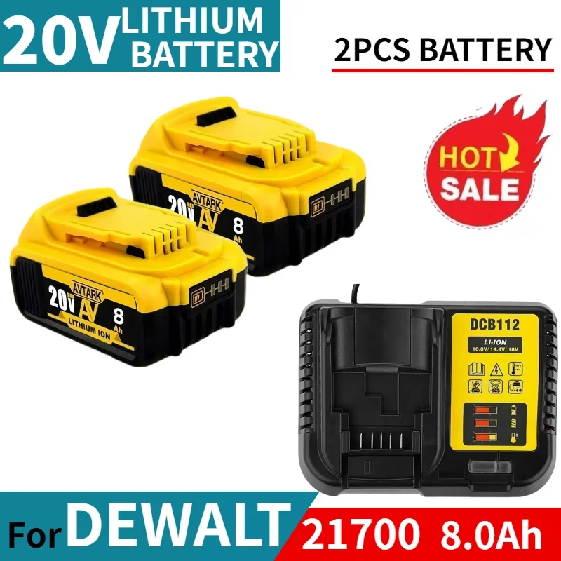 

3C certified 20V for DEWALT 18V tools Battery 6.0AH for DCB205 DCB206 battery charger, fast charging, lithium battery