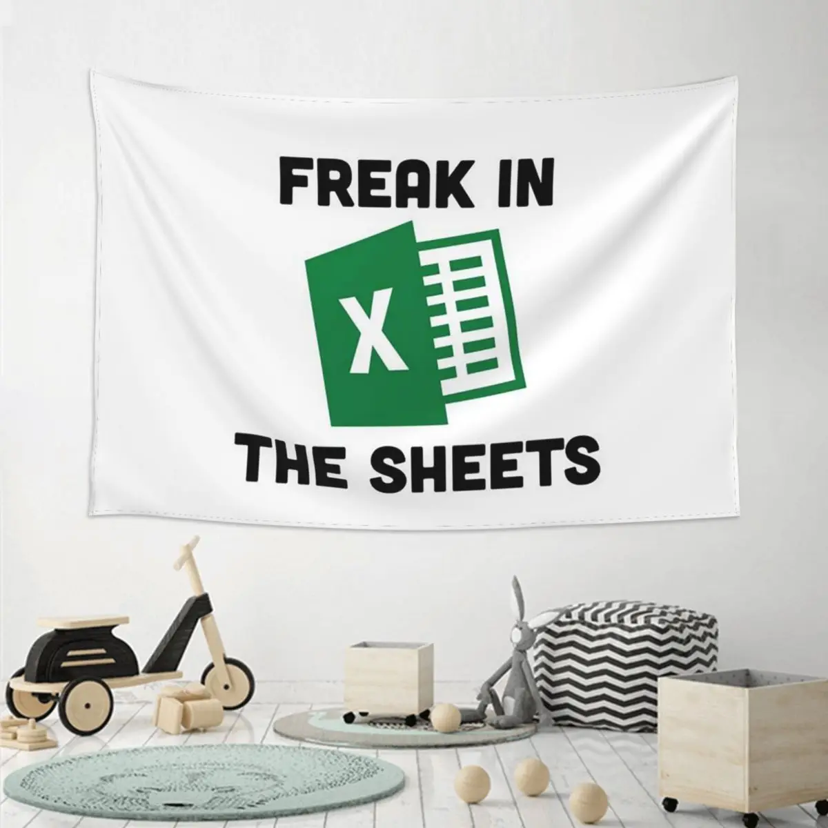 Freak In The Sheets Funny Spreadsheet Excel Tapestry Hippie Wall Hanging Aesthetic Home Decor Tapestries for Living Room Bedroom